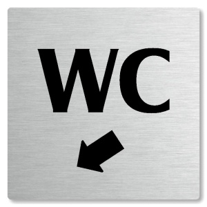 WC vlevo dolů, 100x100mm, stříbrná, Nevada